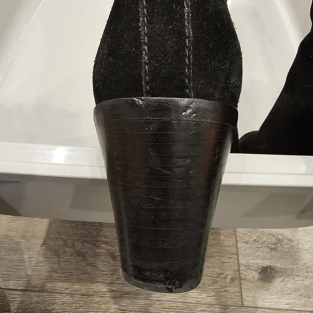 FRYE original black suede ankle booties SZ 6
